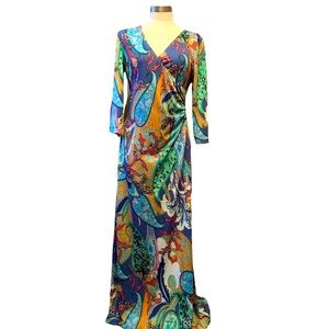 🎉 Flash Sale 🎉 Like New MSK Colorful Paisley Print Long Maxi Dress Sz. M